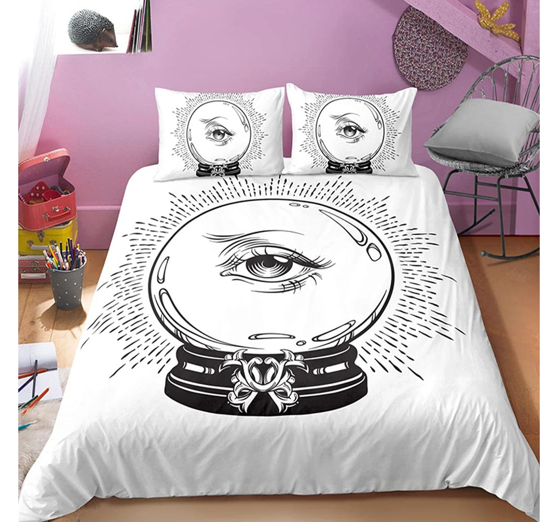 Personalized Bedding Set - White Eye Of The Planet Included 1 Ultra Soft Duvet Cover or Quilt and 2 Lightweight Breathe Pillowcases