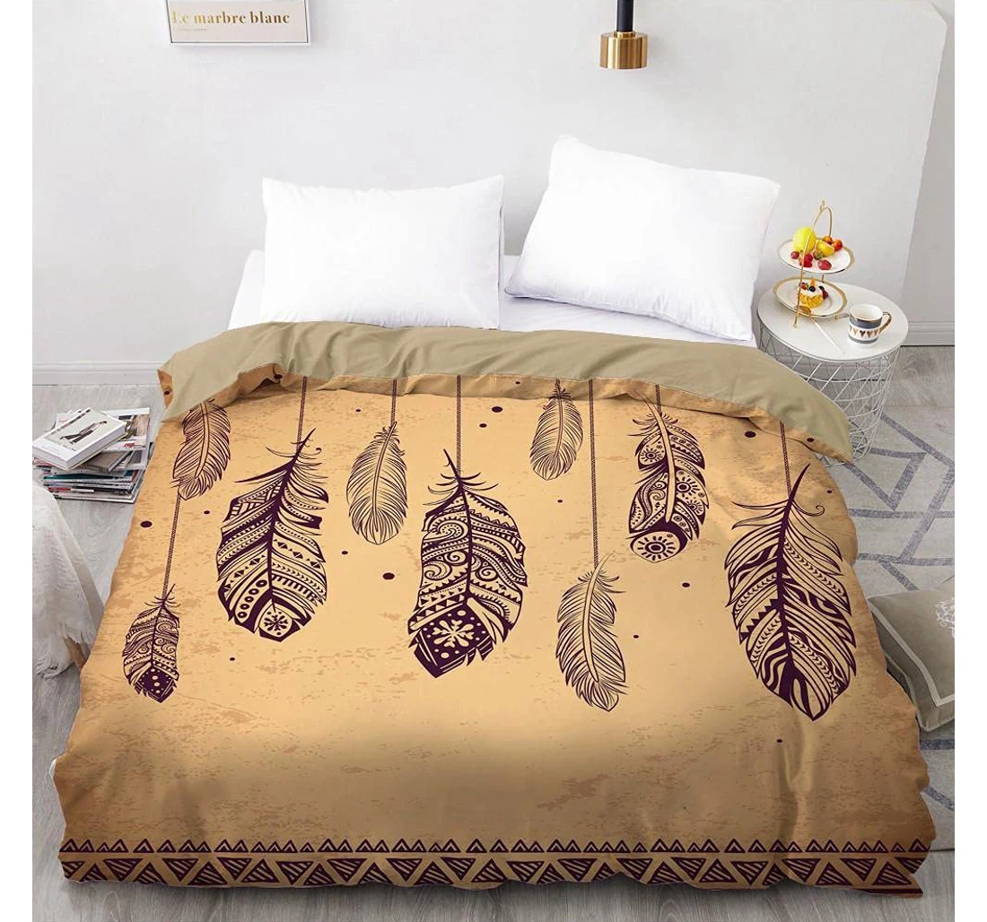 Personalized Bedding Set - Feather Pendant Included 1 Ultra Soft Duvet Cover or Quilt and 2 Lightweight Breathe Pillowcases