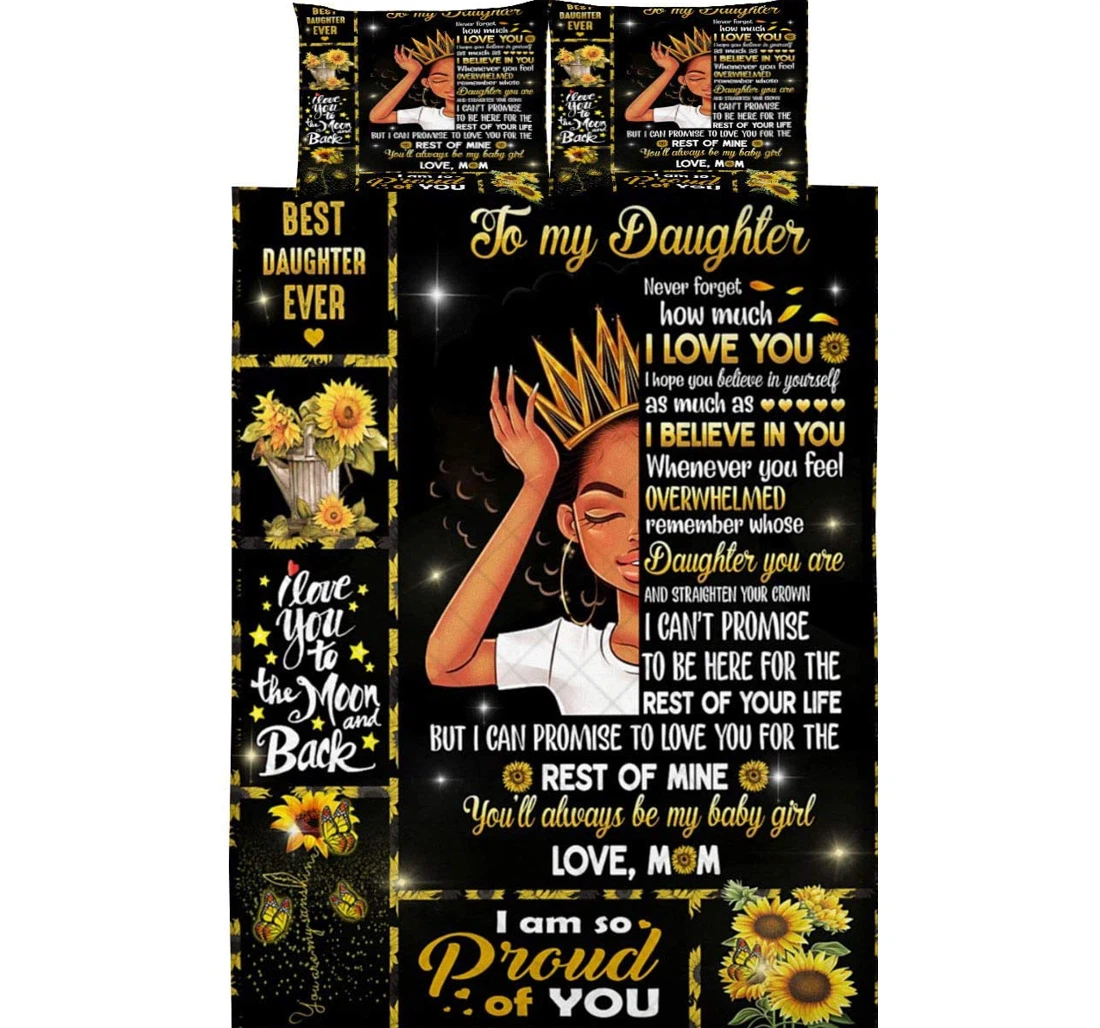 Personalized Bedding Set - Daughter Sunflower I Believe You Included 1 Ultra Soft Duvet Cover or Quilt and 2 Lightweight Breathe Pillowcases
