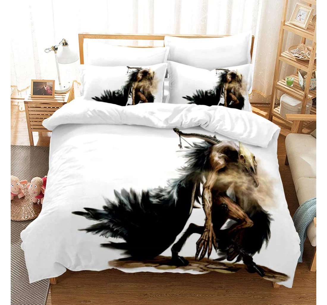 Personalized Bedding Set - White Demon Included 1 Ultra Soft Duvet Cover or Quilt and 2 Lightweight Breathe Pillowcases
