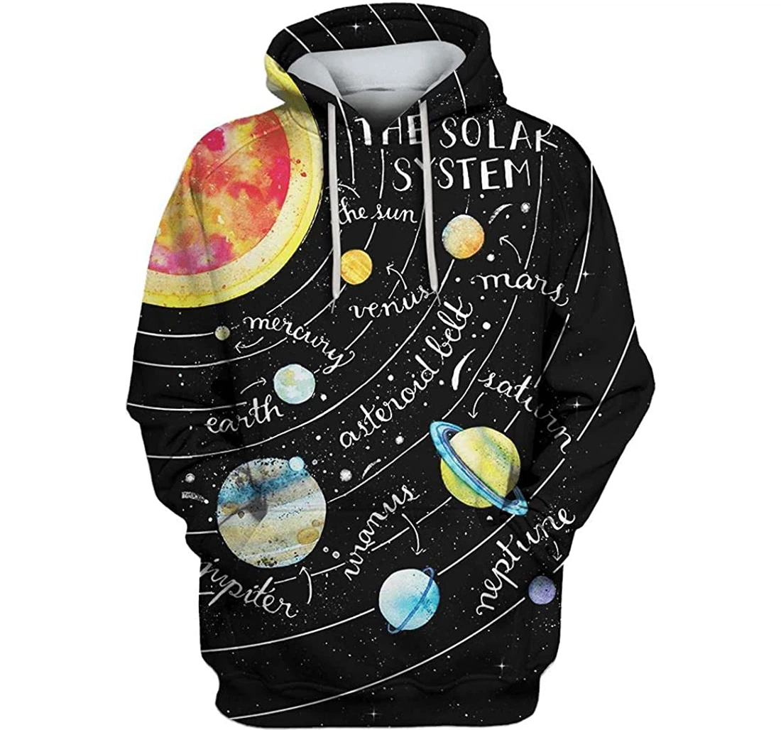 The Solar System Shirts - 3D Printed Pullover Hoodie