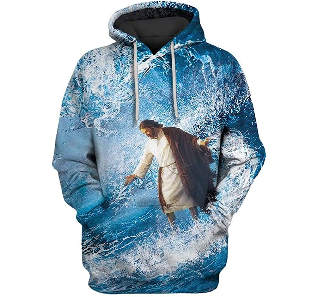 Jesus Walking On Water Shirts - 3D Printed Pullover Hoodie