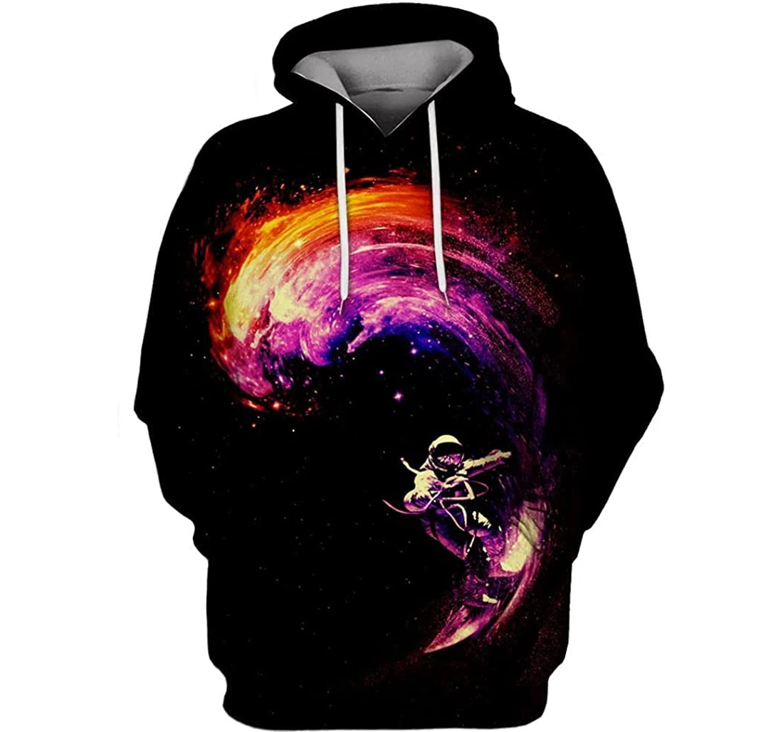 Astronaut Facing With Waves Shirts - 3D Printed Pullover Hoodie