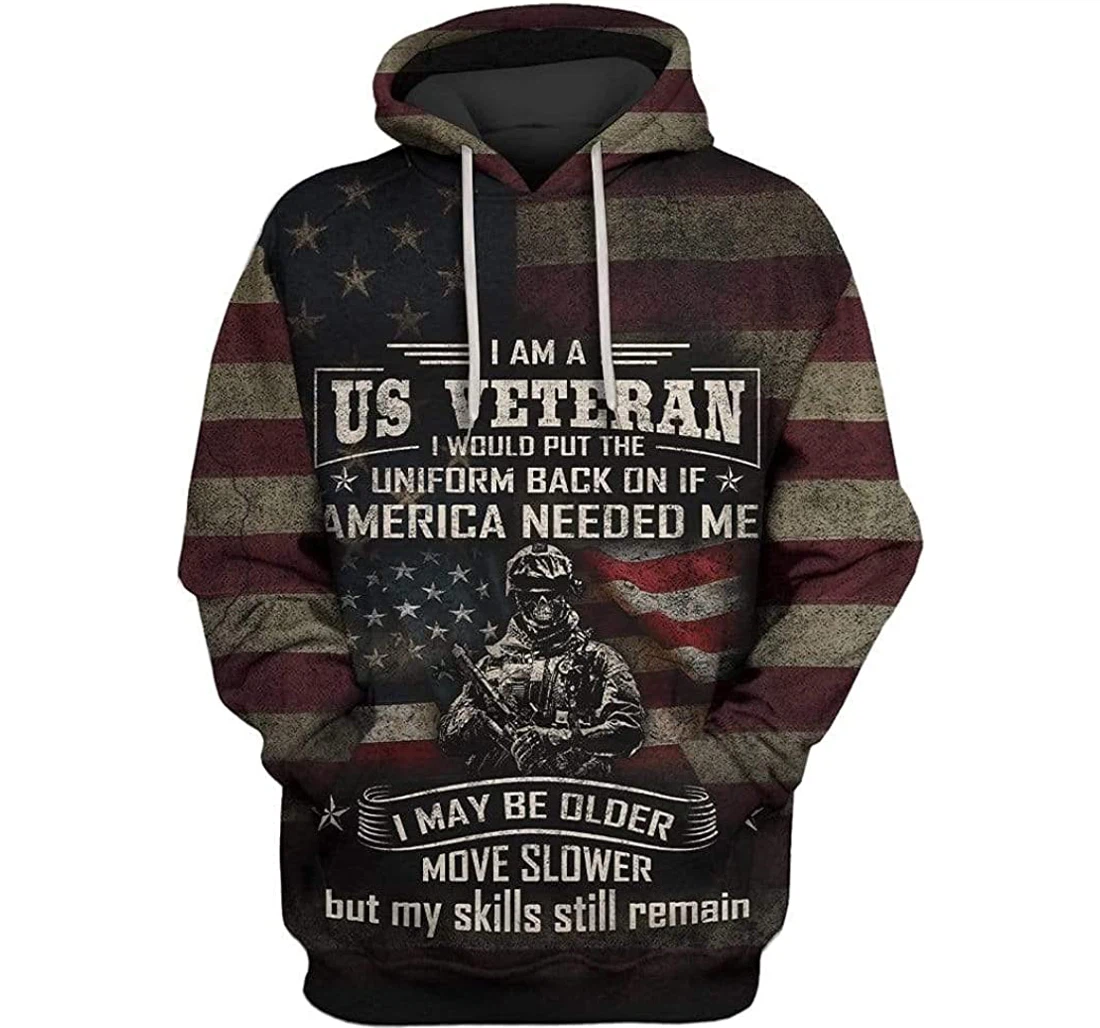 I Am A Us Veteran Shirts - 3D Printed Pullover Hoodie