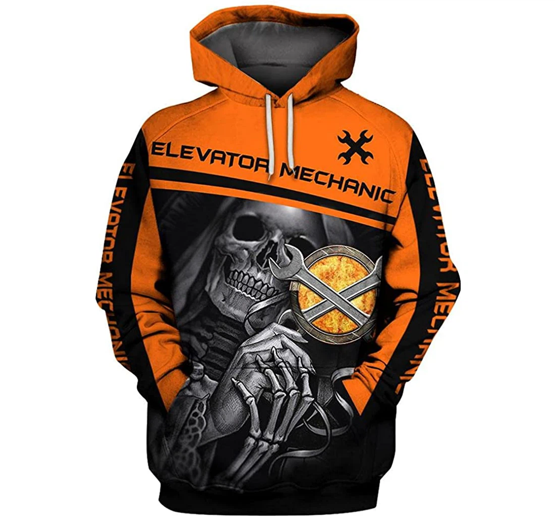 Elevator Mechanic Skull Shirts - 3D Printed Pullover Hoodie