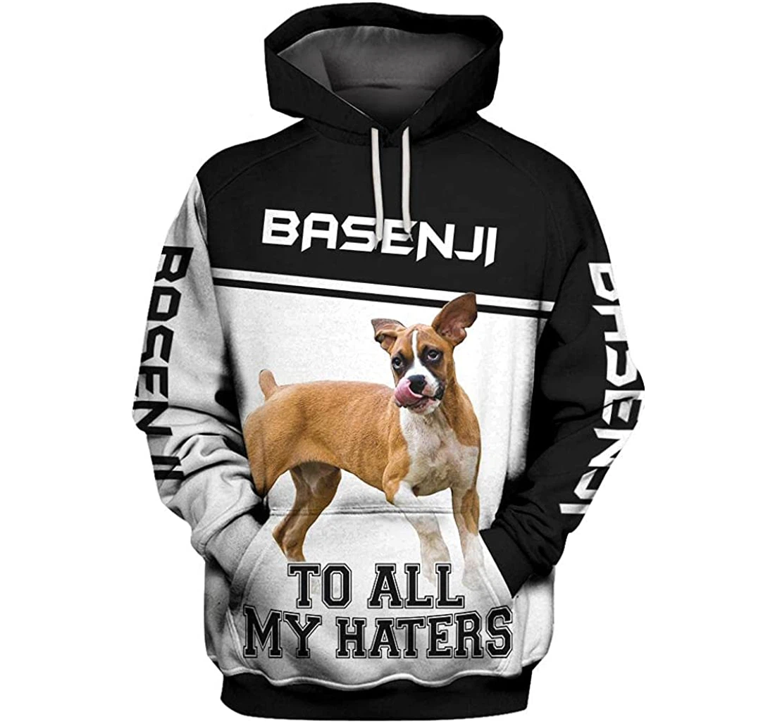 Basenji To All My Haters Shirts - 3D Printed Pullover Hoodie