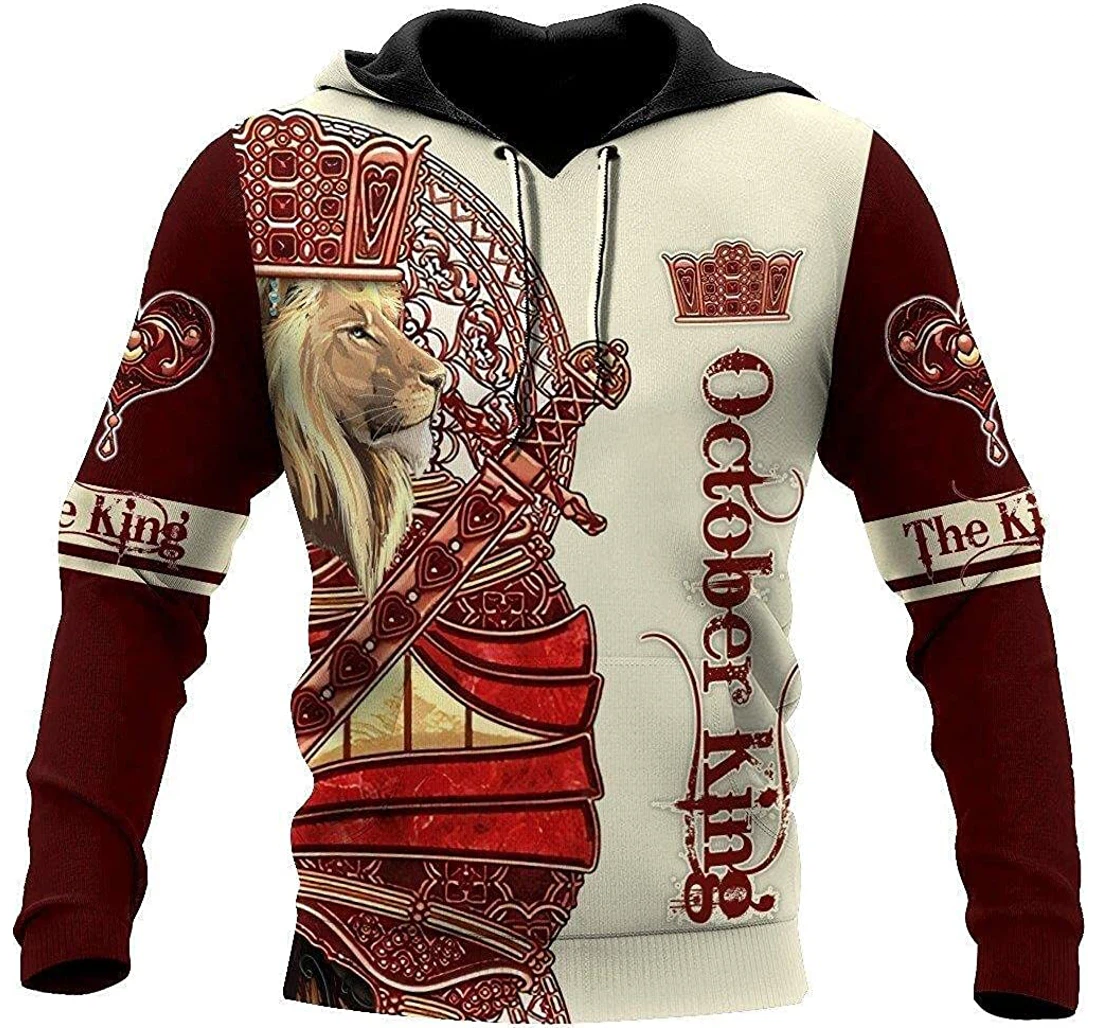 October Lion King October Birthday - 3D Printed Pullover Hoodie