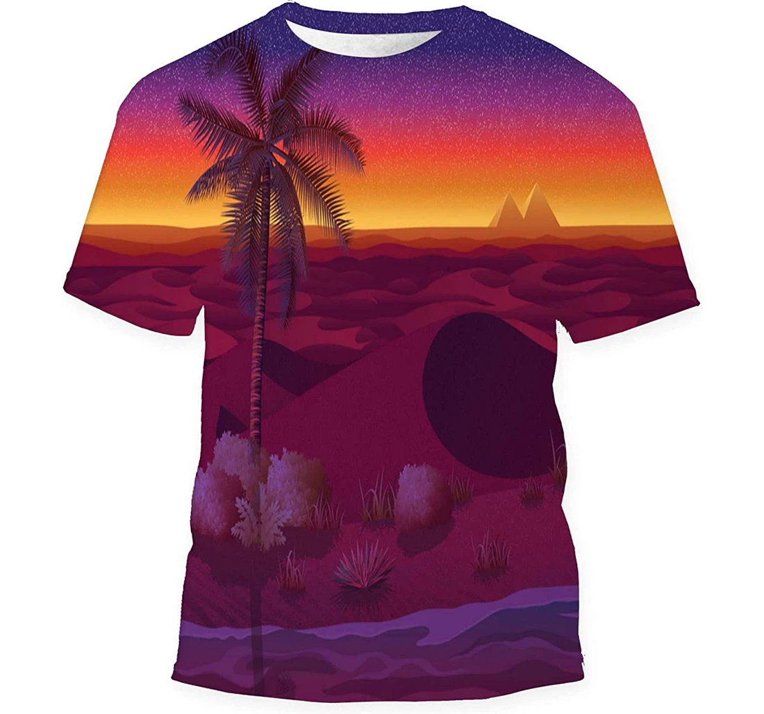 Horizontal Background Desert Birthday Halloween - 3D Printed T-shirt, Long Sleeves Shirt