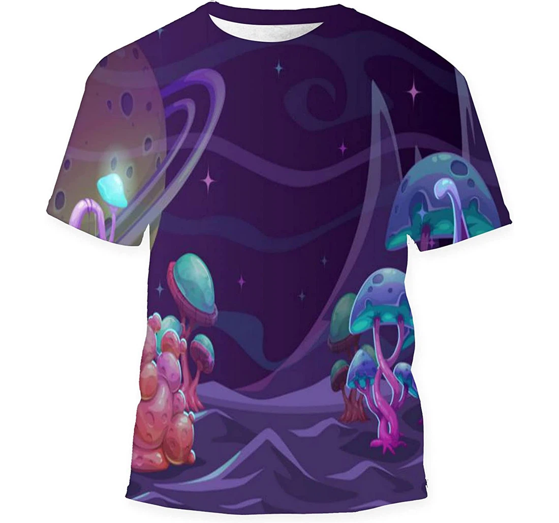 Fantasy Alien Landscape Another World Concept Birthday Halloween - 3D Printed T-shirt, Long Sleeves Shirt