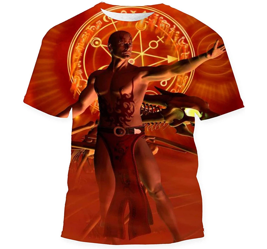 Sorcerer Bone Dragon Spellcasting Birthday Halloween - 3D Printed T-shirt, Long Sleeves Shirt