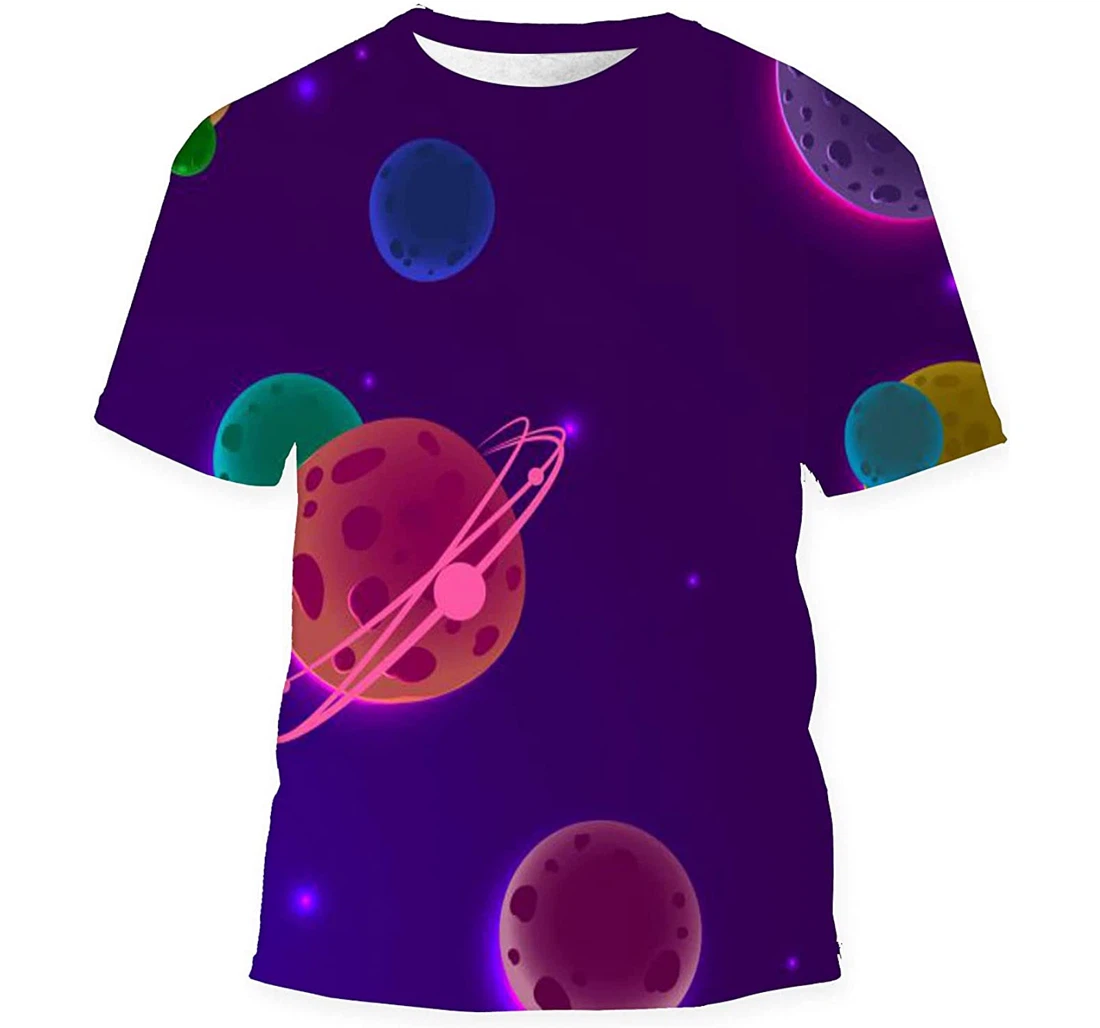 Background Planets Space Planet Birthday Halloween - 3D Printed T-shirt, Long Sleeves Shirt