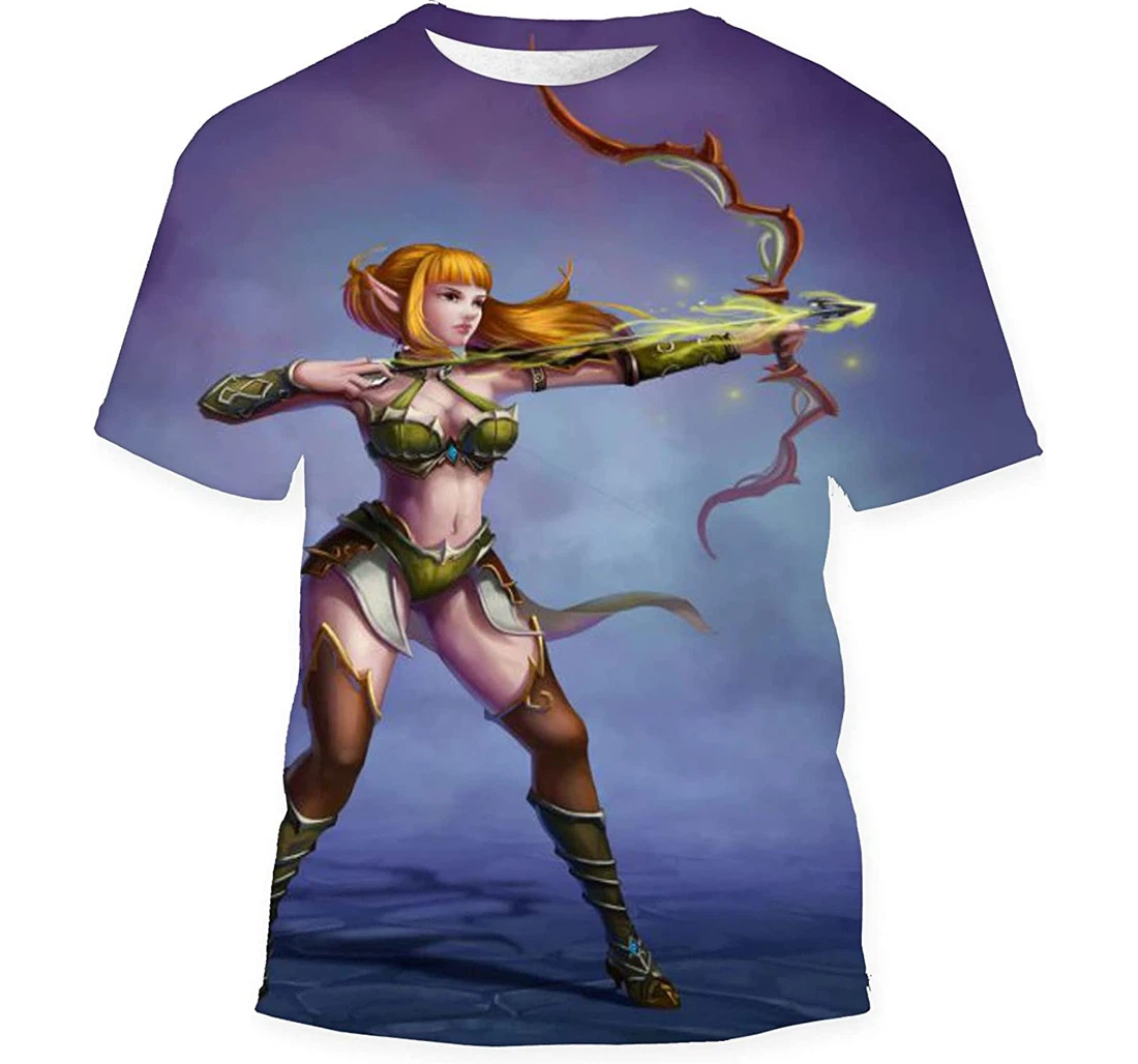 Archer Medieval Fantasy World Video Games Birthday Halloween - 3D Printed T-shirt, Long Sleeves Shirt