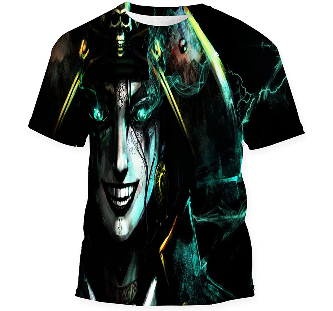 Mad Pirate Zombie Burning Eyes On Birthday Halloween - 3D Printed T-shirt, Long Sleeves Shirt