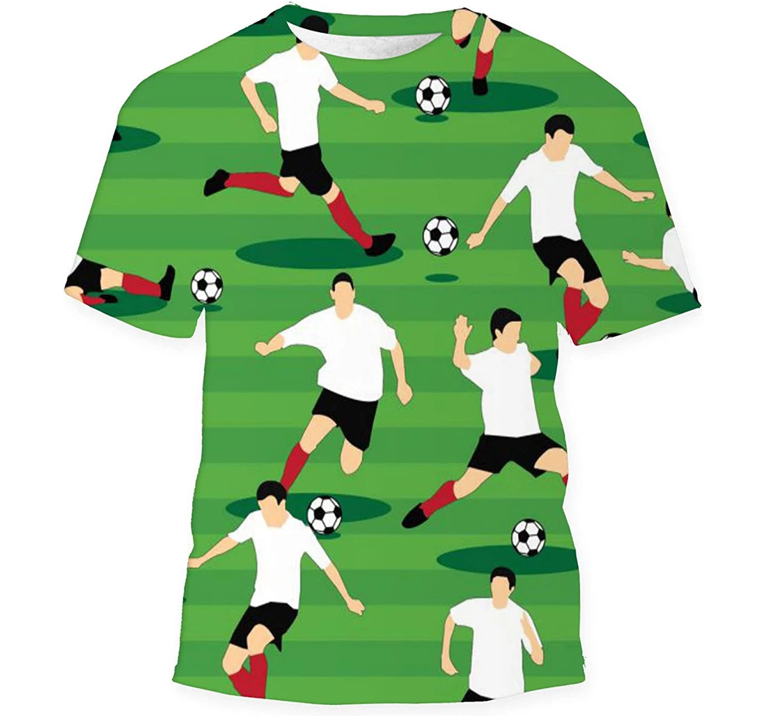 Soccer Players Playing Balls On Birthday Halloween - 3D Printed T-shirt, Long Sleeves Shirt