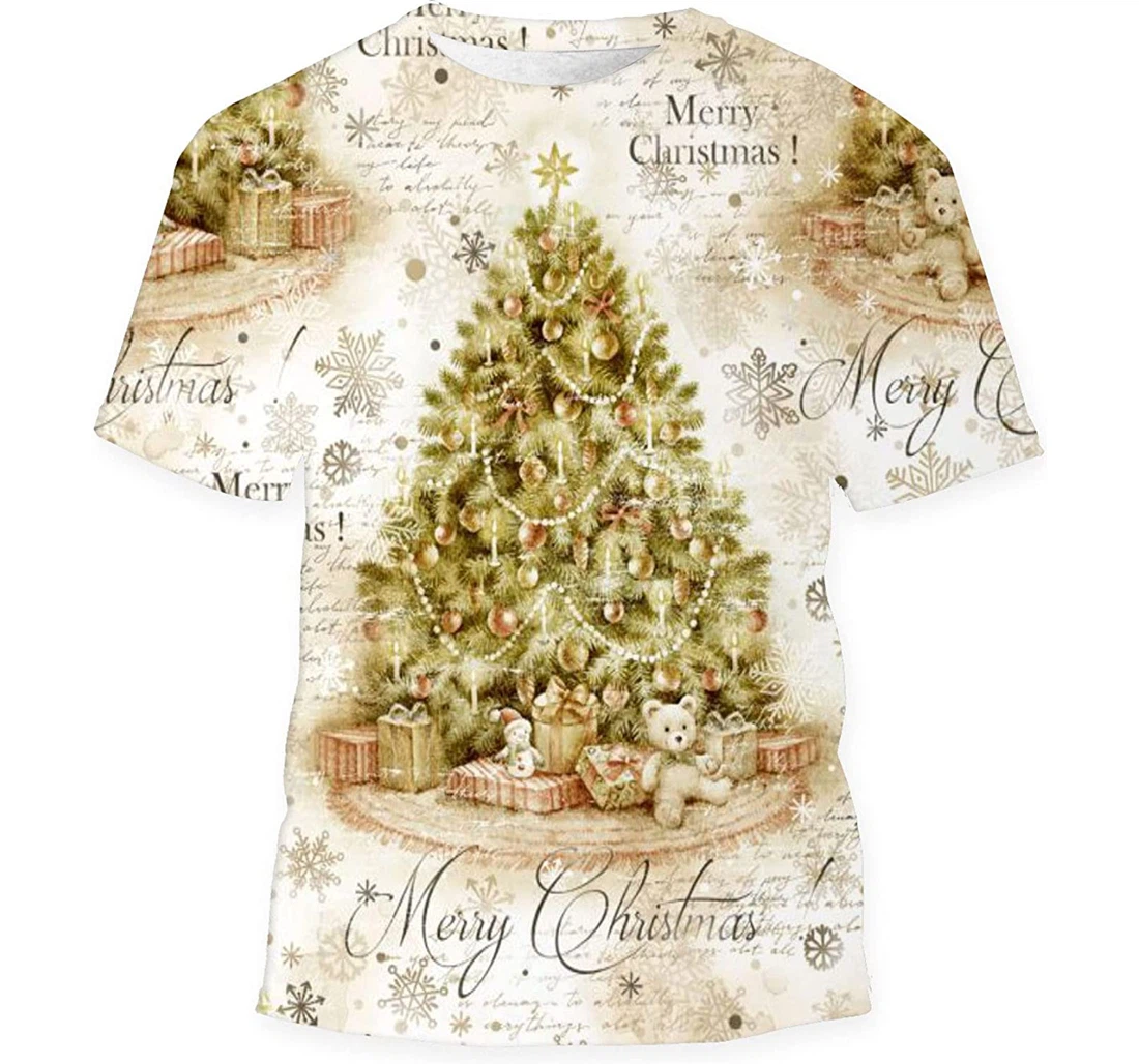 Christmas Tree Decoration Gifts Hand Paint - 3D Printed T-shirt, Long Sleeves Shirt