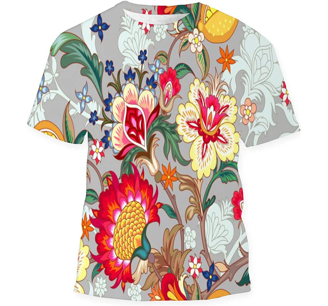 Stylized Flowers Birthday Halloween - 3D Printed T-shirt, Long Sleeves Shirt