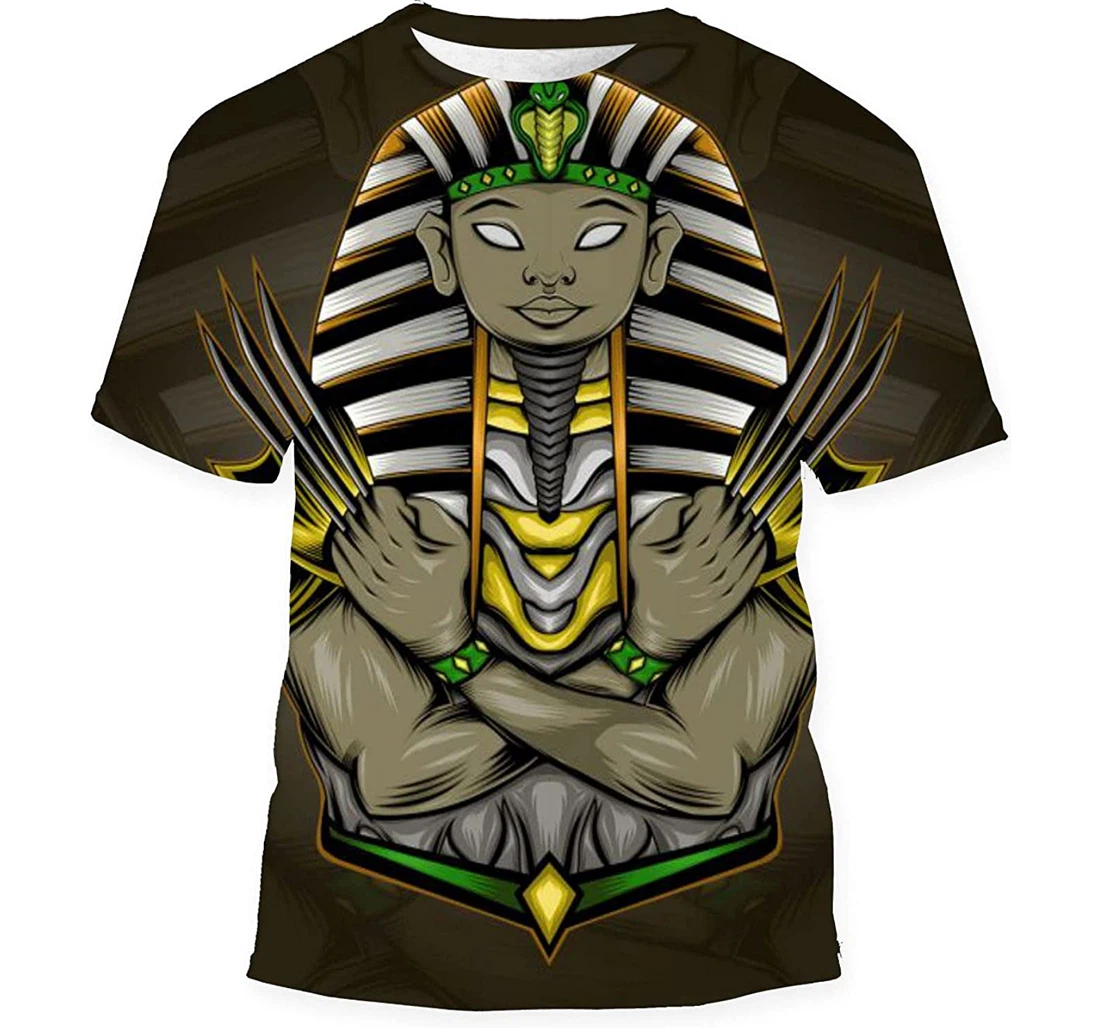 Pharaoh Mascot Logo Wolverins Claw - 3D Printed T-shirt, Long Sleeves Shirt