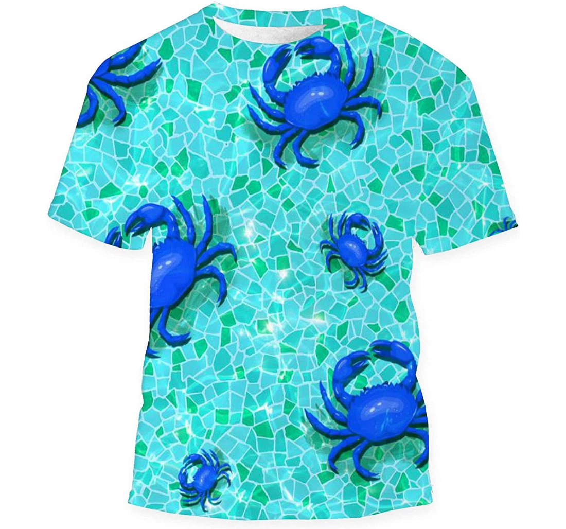 Crab Color Pool Effect - 3D Printed T-shirt, Long Sleeves Shirt