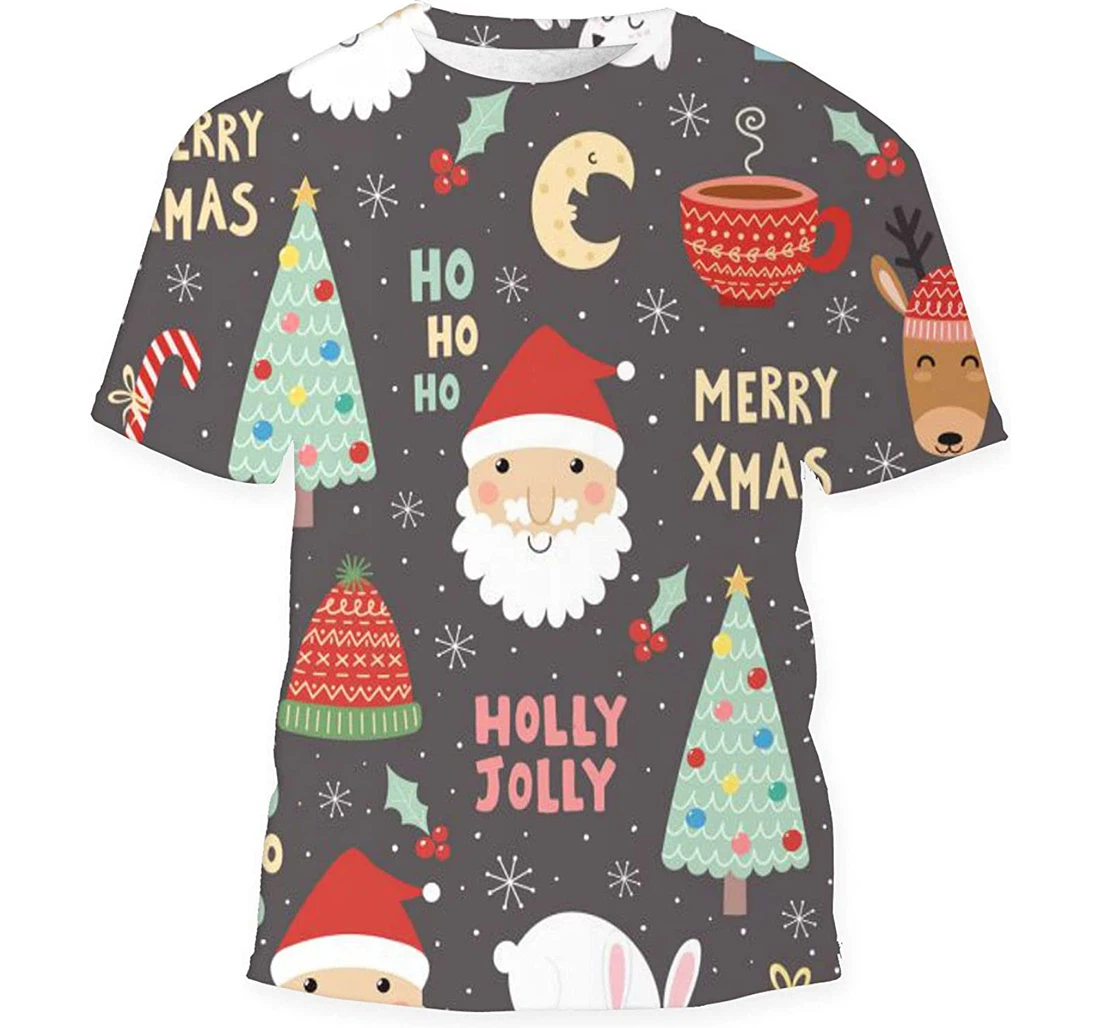 Funny Christmas Santa Claus Birthday Halloween - 3D Printed T-shirt, Long Sleeves Shirt