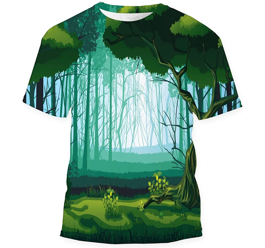 Horizontal Background Landscape Birthday Halloween - 3D Printed T-shirt, Long Sleeves Shirt