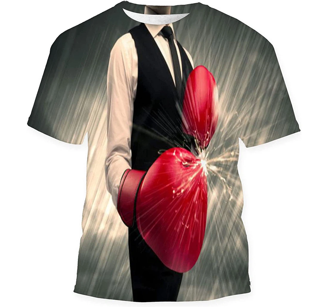 Elegant Businessman Dressed Suit Clashing Boxing Birthday Halloween - 3D Printed T-shirt, Long Sleeves Shirt