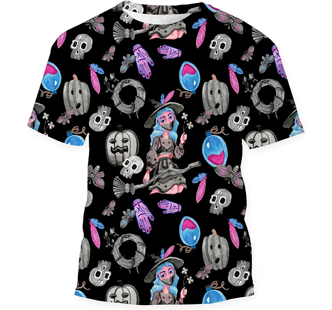 Halloween Grey Pink Birthday Halloween - 3D Printed T-shirt, Long Sleeves Shirt