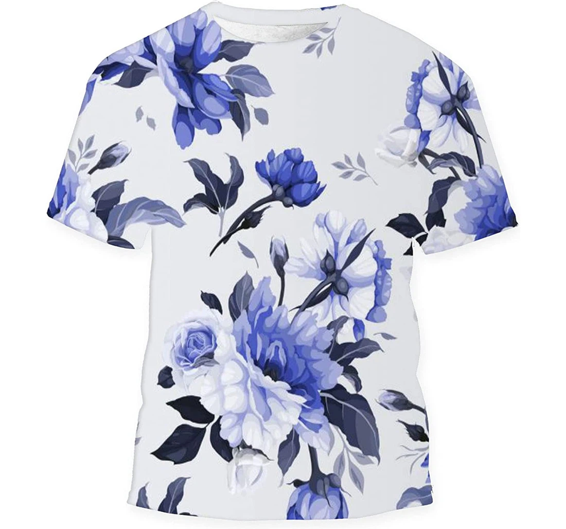 Floral Flowers Watercolor Birthday Halloween - 3D Printed T-shirt, Long Sleeves Shirt