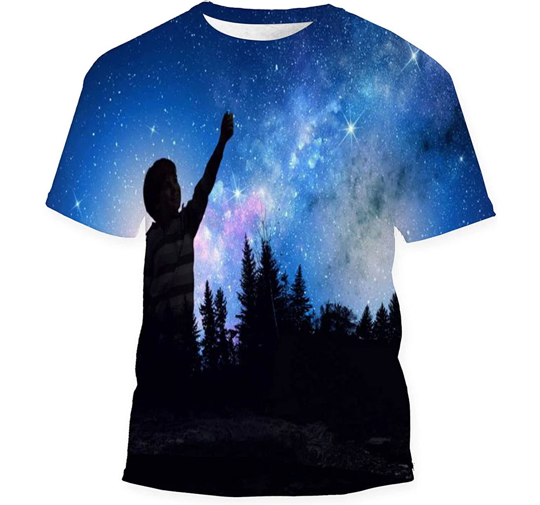 Silhouette Night Forest Mixed Media Birthday Halloween - 3D Printed T-shirt, Long Sleeves Shirt