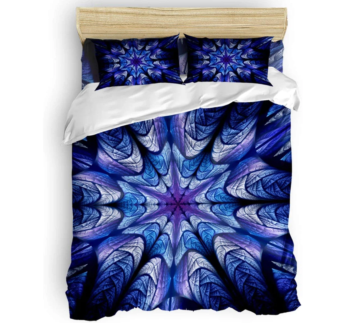 Personalized Bedding Set - Abstract Fractal Art Gradient Pattern Included 1 Ultra Soft Duvet Cover or Quilt and 2 Lightweight Breathe Pillowcases