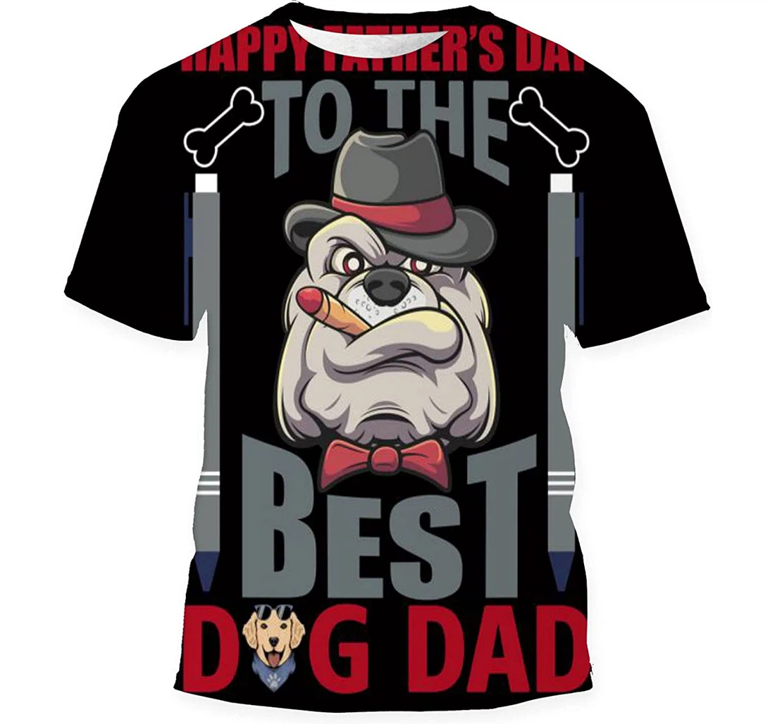 Happy Fathers Day Best Dog Dad Birthday Halloween - 3D Printed T-shirt, Long Sleeves Shirt