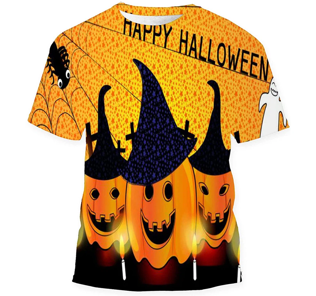 Happy Halloween Day Pumpkin Birthday Halloween - 3D Printed T-shirt, Long Sleeves Shirt