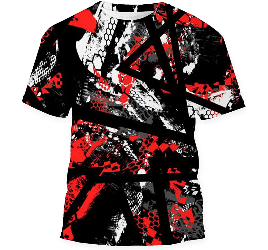 Abstract Geometric Sport Racing Birthday Halloween - 3D Printed T-shirt, Long Sleeves Shirt