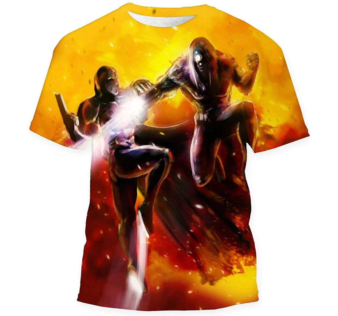 Scifi Fantasy Warrior Superhero Soldiers Fighting Birthday Halloween - 3D Printed T-shirt, Long Sleeves Shirt