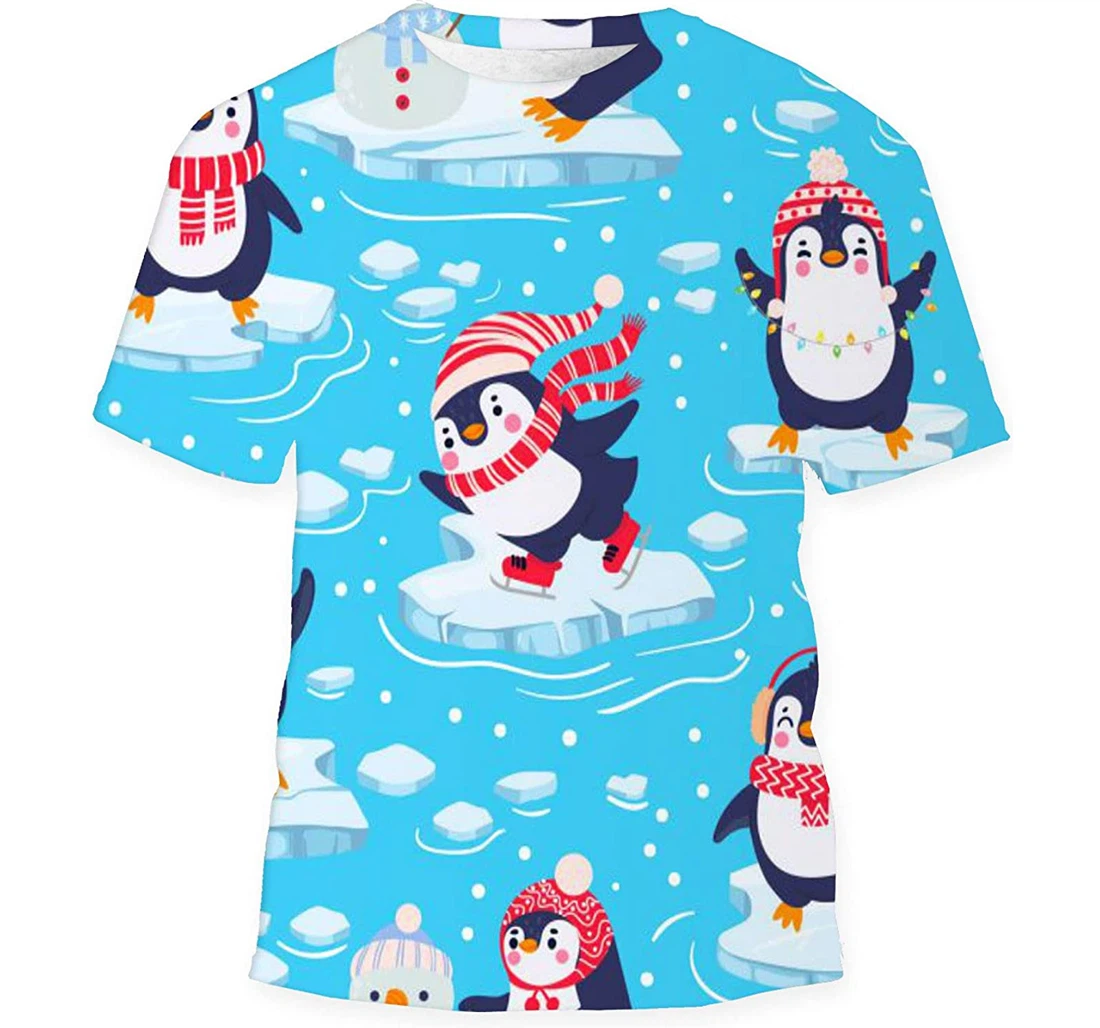 Penguins Cute Baby Winter Birthday Halloween - 3D Printed T-shirt, Long Sleeves Shirt