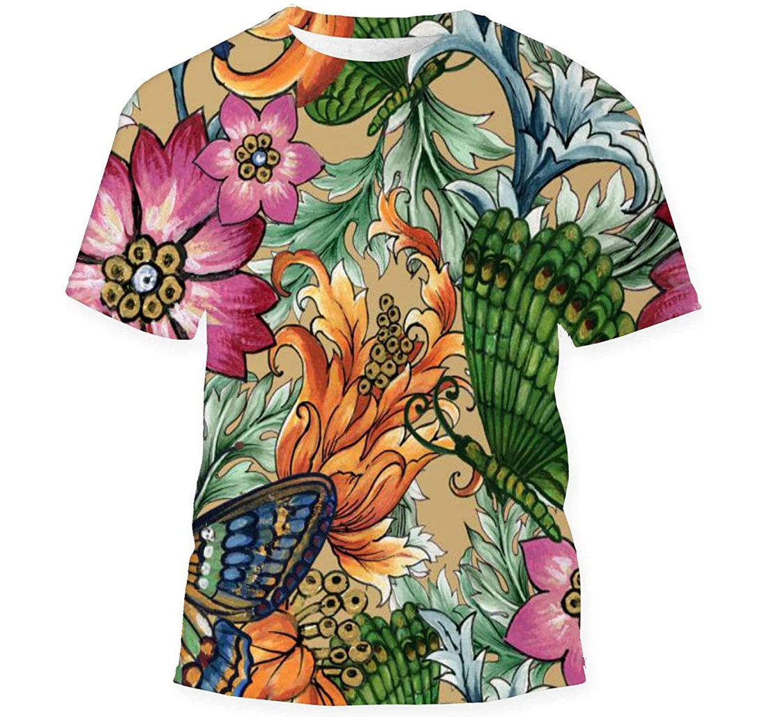 Butterfly Colorful Abstract Fantasy - 3D Printed T-shirt, Long Sleeves Shirt