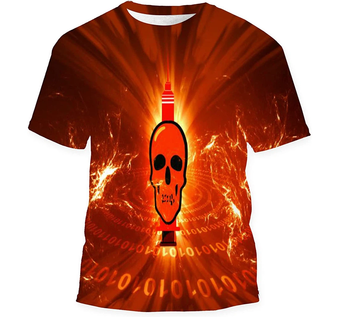 Symbol Skull Needle Birthday Halloween - 3D Printed T-shirt, Long Sleeves Shirt