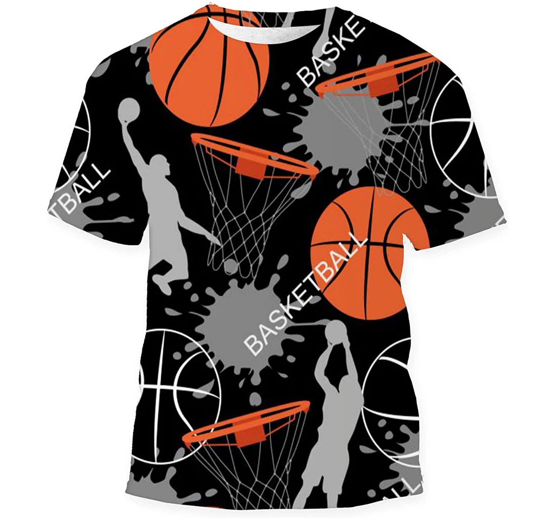 Basketball Game Sports Abstract Birthday Halloween - 3D Printed T-shirt, Long Sleeves Shirt