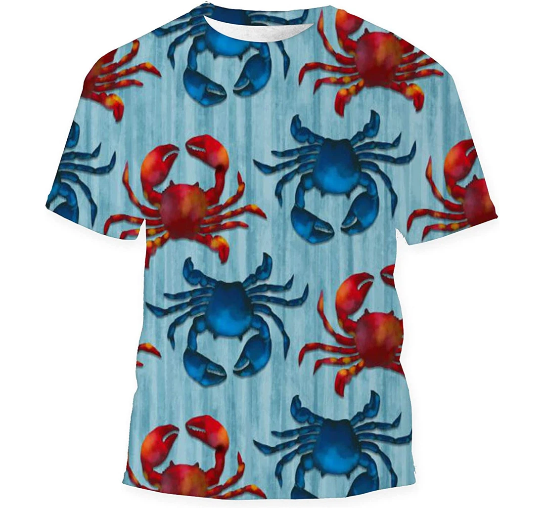 Design Inspired By Crab Living Birthday Halloween - 3D Printed T-shirt, Long Sleeves Shirt