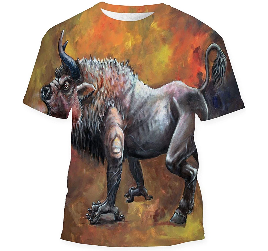 Minotaur Fantasy Art Birthday Halloween - 3D Printed T-shirt, Long Sleeves Shirt