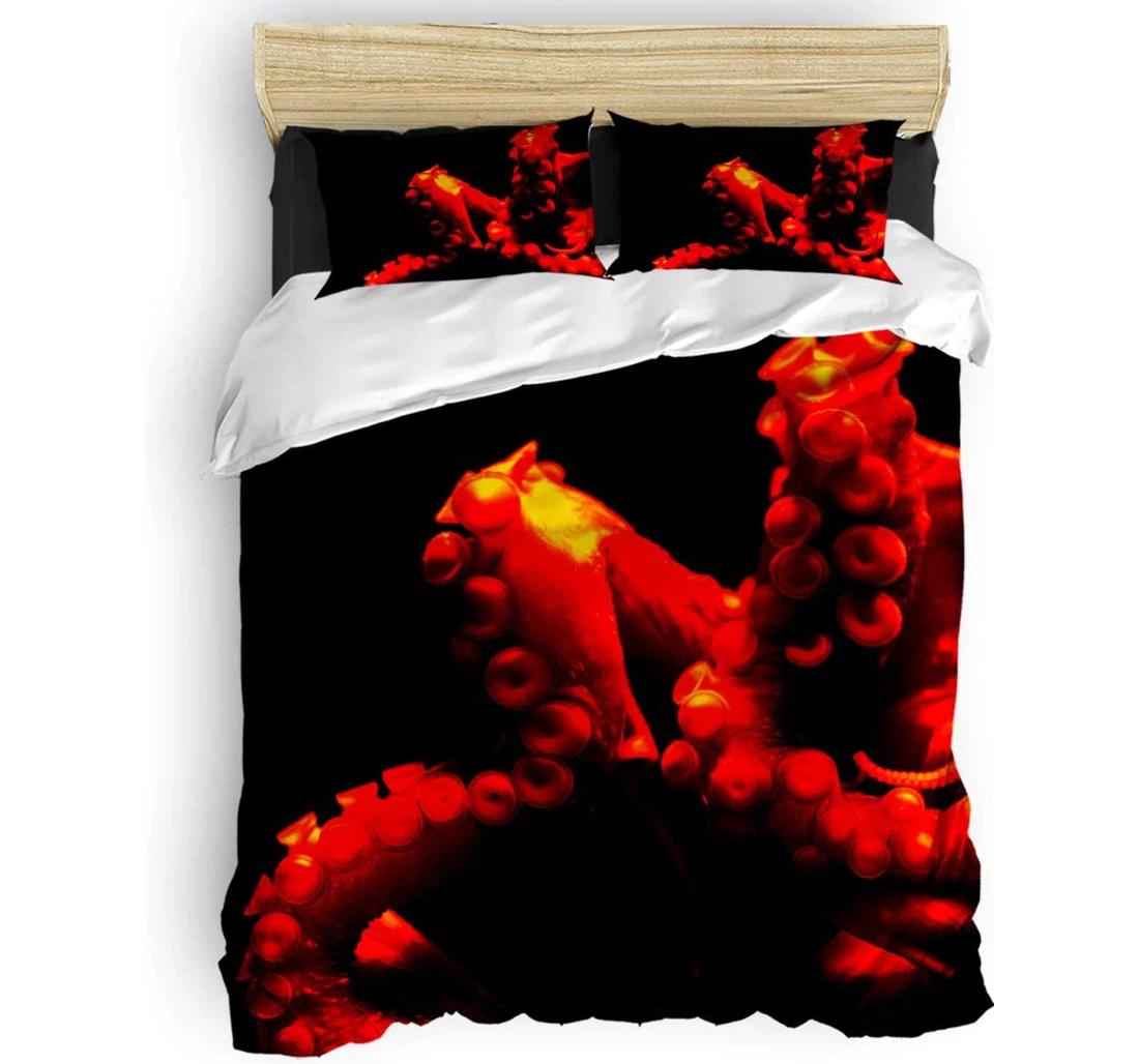 Personalized Bedding Set - Close-up Octopus Tentacle Included 1 Ultra Soft Duvet Cover or Quilt and 2 Lightweight Breathe Pillowcases