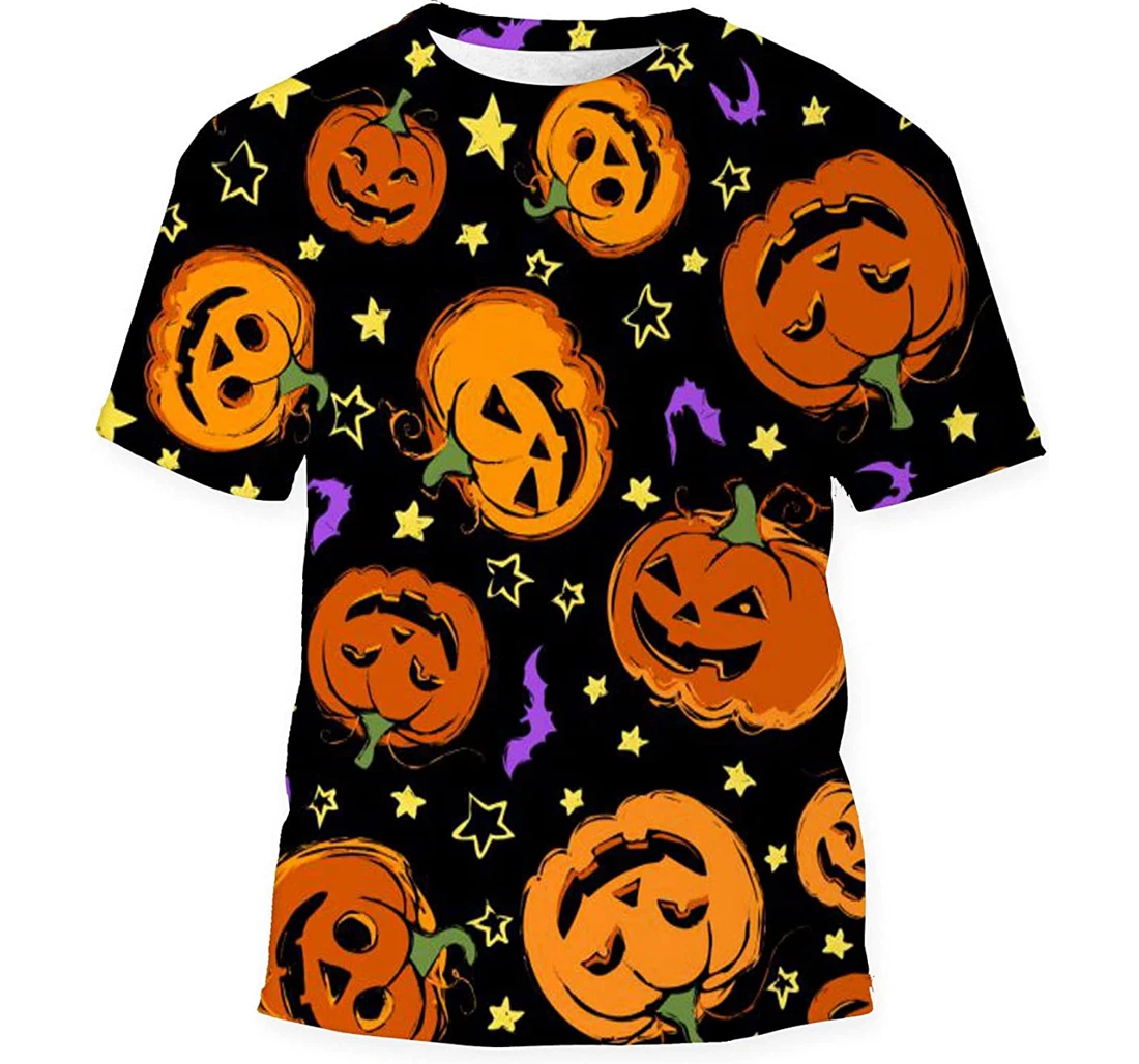 Festive Halloween Pumpkins Jack - 3D Printed T-shirt, Long Sleeves Shirt