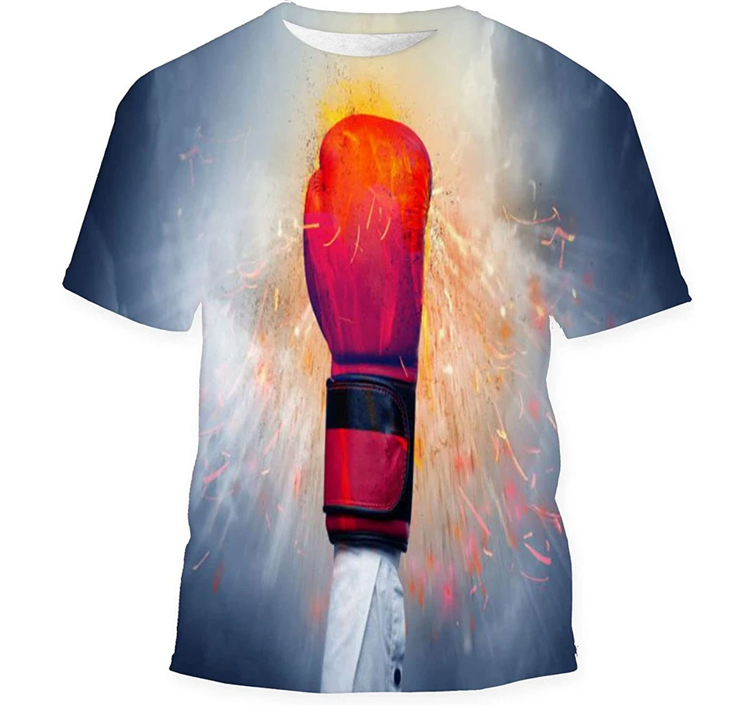 Hand Hits Strongly Makes Fire Beam - 3D Printed T-shirt, Long Sleeves Shirt