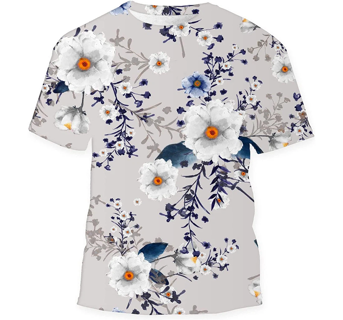 Beautiful Watercolour Wild Blooming - 3D Printed T-shirt, Long Sleeves Shirt