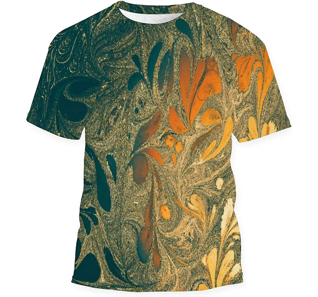 Creative Ebru Art Background Abstract Paint - 3D Printed T-shirt, Long Sleeves Shirt