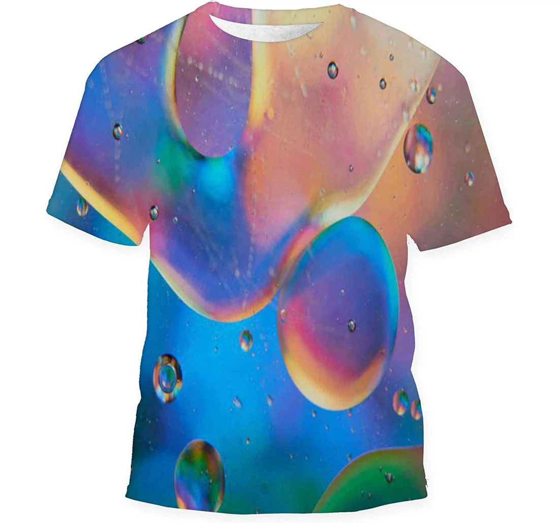 Abstract Background Stains Paint Bubbles Liquid - 3D Printed T-shirt, Long Sleeves Shirt