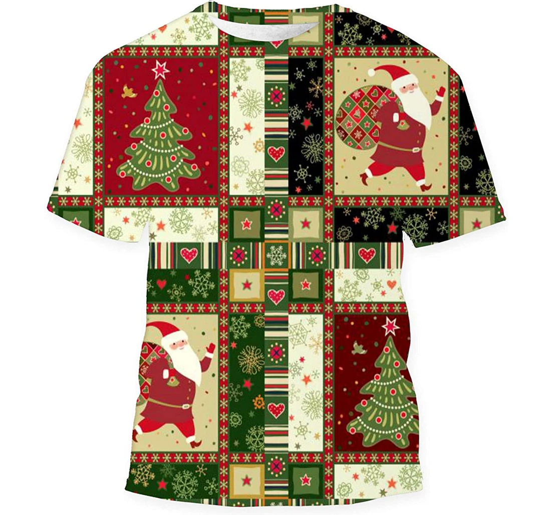 Christmas Holiday Background Santa Claus - 3D Printed T-shirt, Long Sleeves Shirt