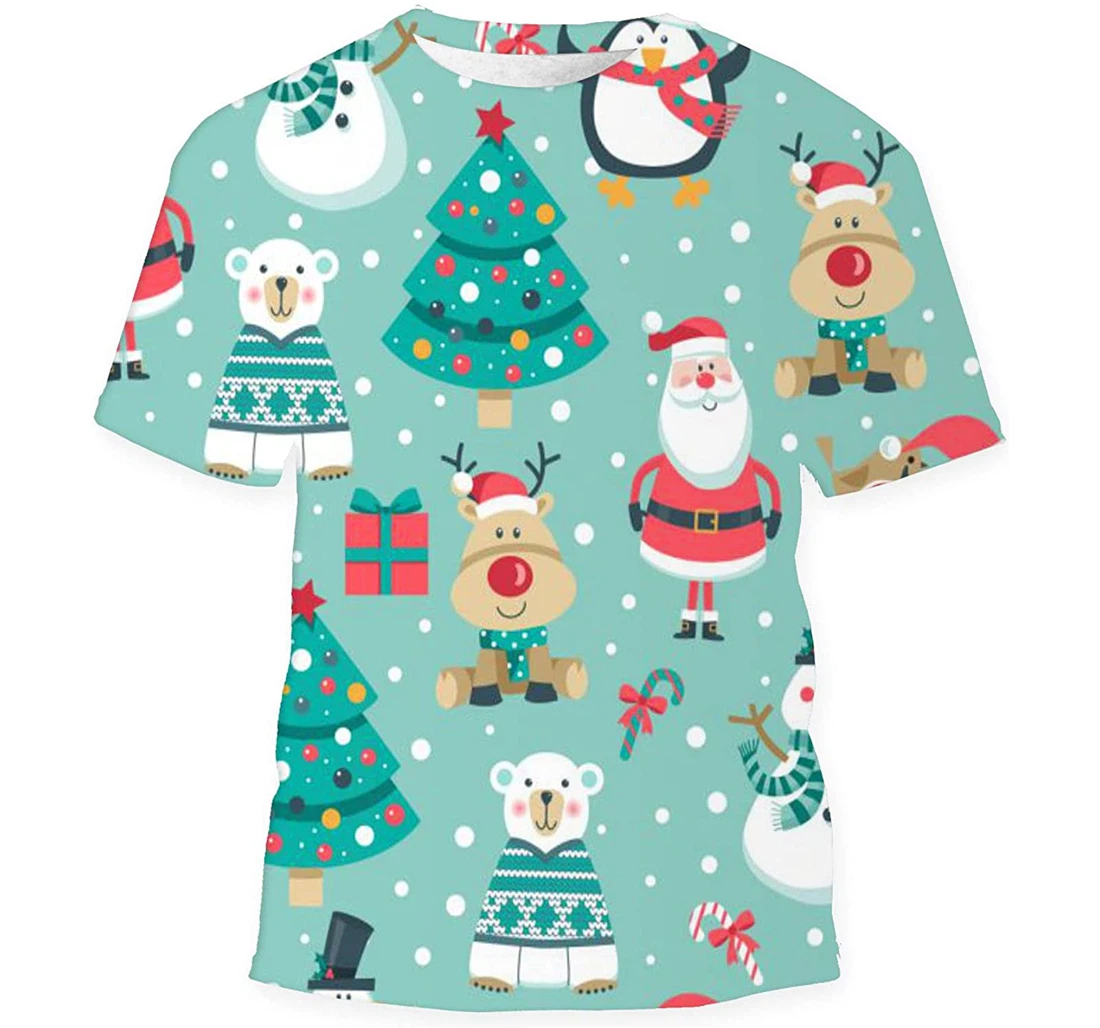 Christmas Santa Deer Gifts - 3D Printed T-shirt, Long Sleeves Shirt