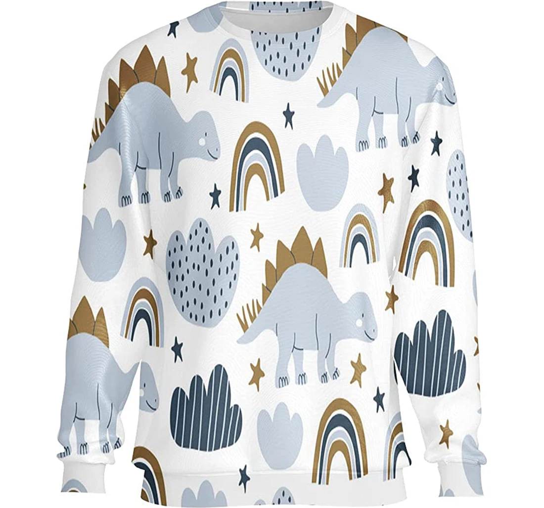 Hand Drawn Cute Dinosaurs - 3D Printed T-shirt, Long Sleeves Shirt