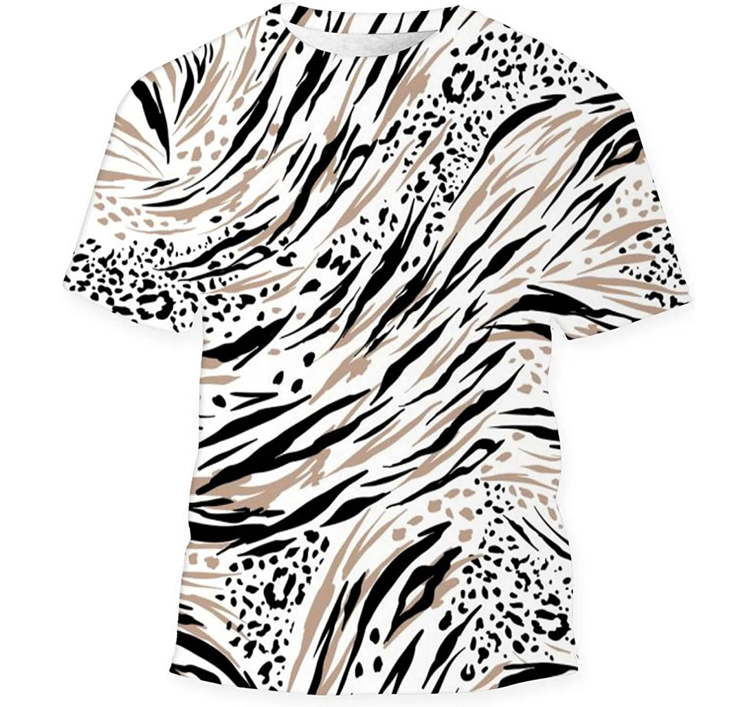 Animal Skin Tiger Cheetahlepard Safari Mood - 3D Printed T-shirt, Long Sleeves Shirt