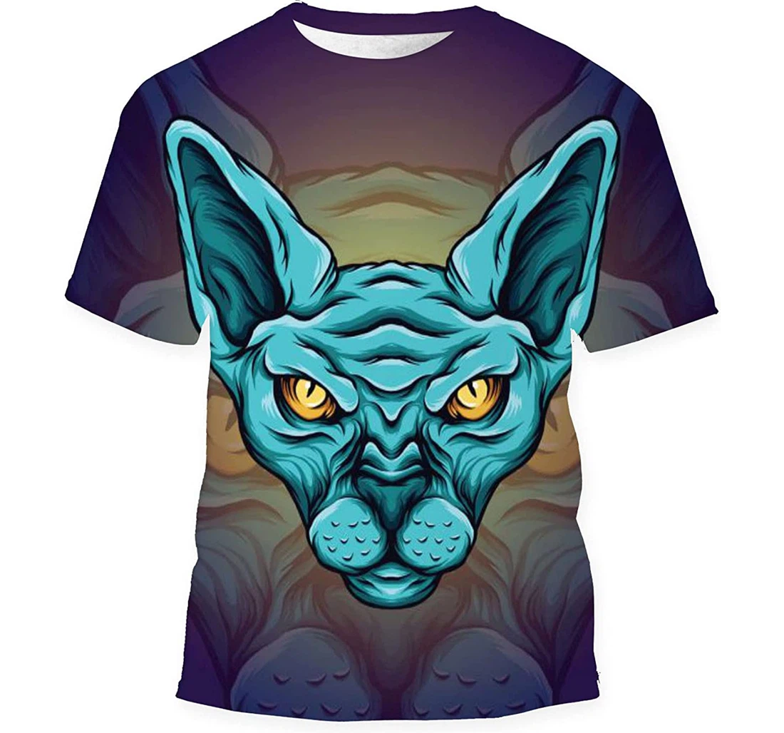 Sphynx Head Mascot - 3D Printed T-shirt, Long Sleeves Shirt